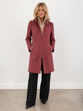 Mulberry Rose Colored Zip Front Coat | Size 8 | Elegant Lightweight Layer